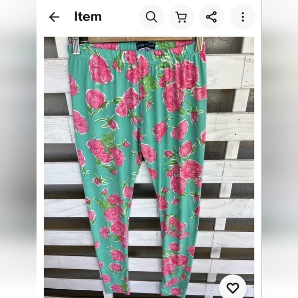 Simply Southern Womens Green Pink Leggings  One Size S M L. Excellent Condition - Picture 2 of 7